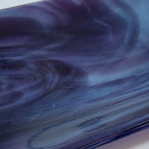 Handmade large fused glass tray, EUC